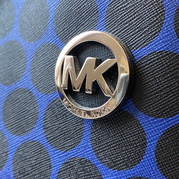 Michael Kors Navy and Black Polka Dot Tote - Picture 3 of 7